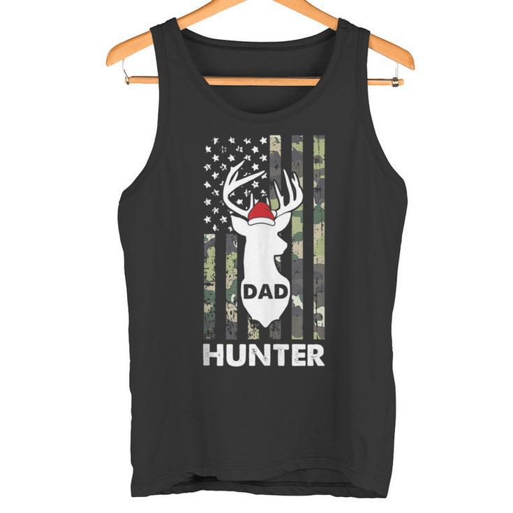 Herren Dad Hunter Weihnachten Coole Amerikanische Flagge Jagd Papaater Tank Top