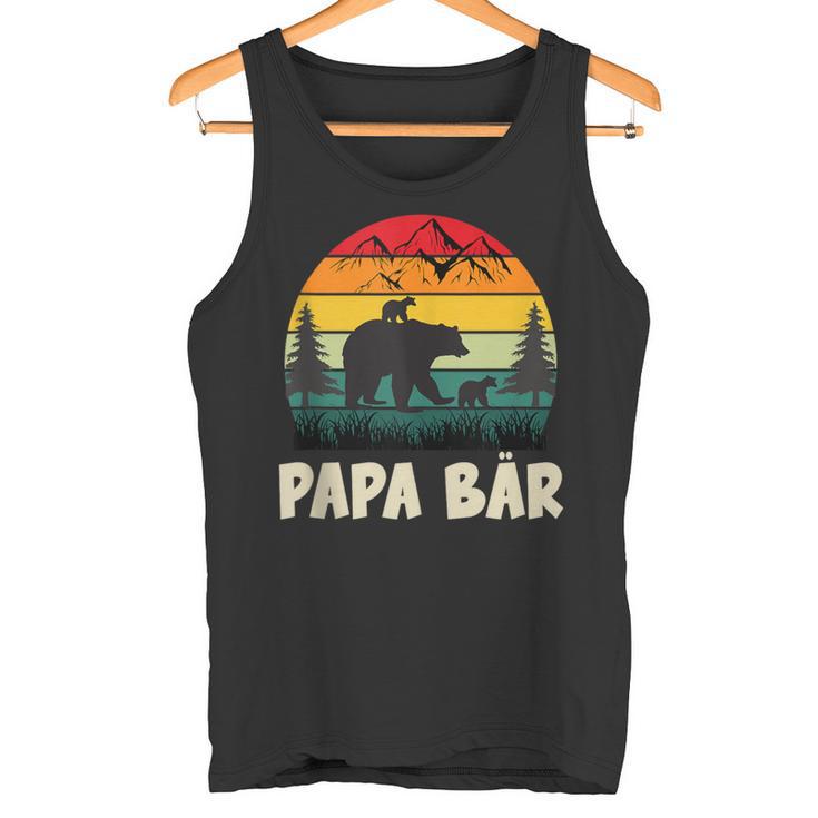 Herren Papa Bär Mit Zwillingenatertag Retroater & Opa Geschenk Tank Top