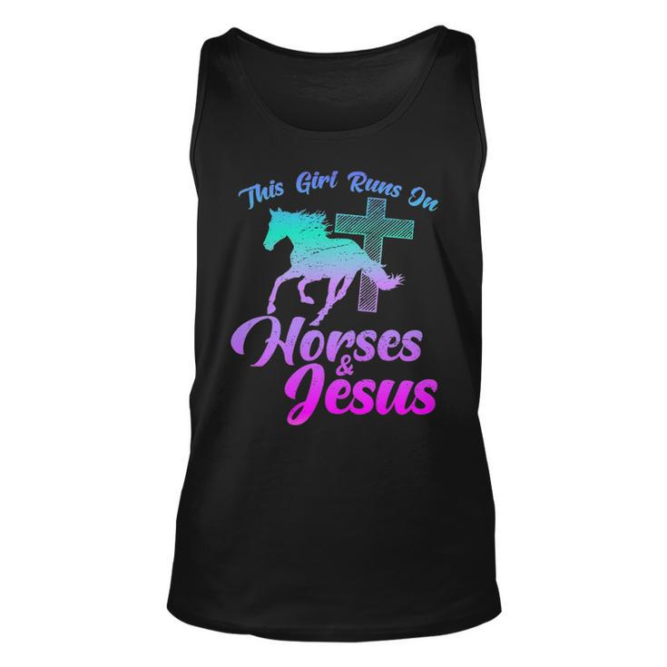 Horse Riding This Girl Runs Horses & Jesus Christian Tank Top