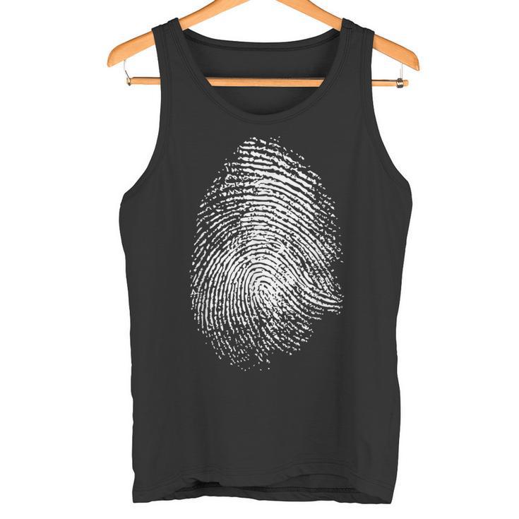 Huella Dactilar Grande Del Análisis De La Escena Del Crimen De Camiseta sin mangas