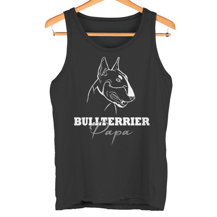 Hund Bullterrier Spruch Bulli Hunde Bullterrier Papa Tank Top