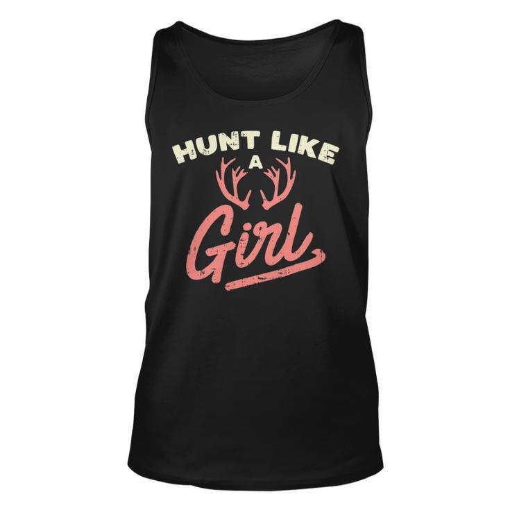 Hunt Like A Girl Antler Hunting Women Ladies Hunter Tank Top
