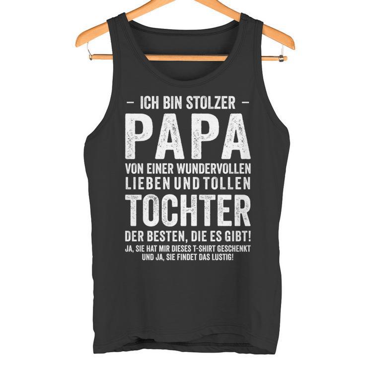 Ich Bin Stolzer Papa Einer Wundervoll Tochter Father's Day Long-Sleeved Tank Top