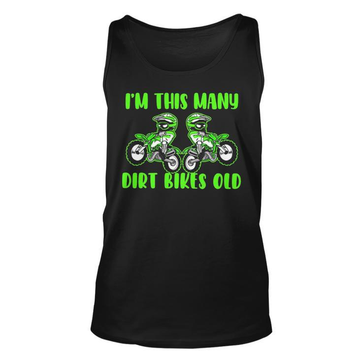 I'm This Many Dirt Bikes 2 Year Old 2Nd Birthday Motocross Tank Top