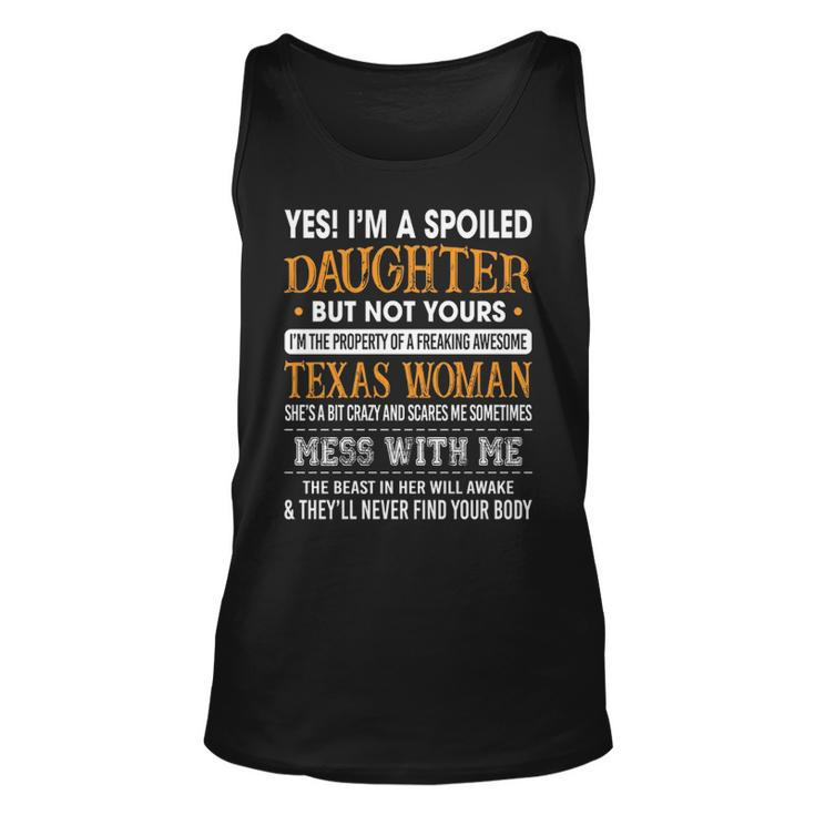 I'm A Spoiled Daughter Of A Texas Woman Girls Ls Tank Top