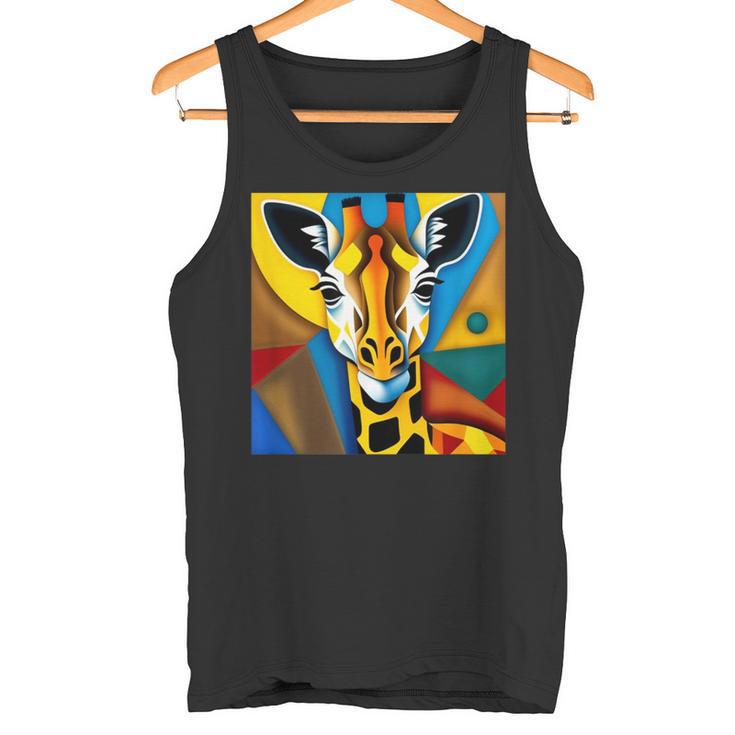 Jirafa Africano Animales Motivo África Colorido Jirafa Amantes Camiseta sin mangas