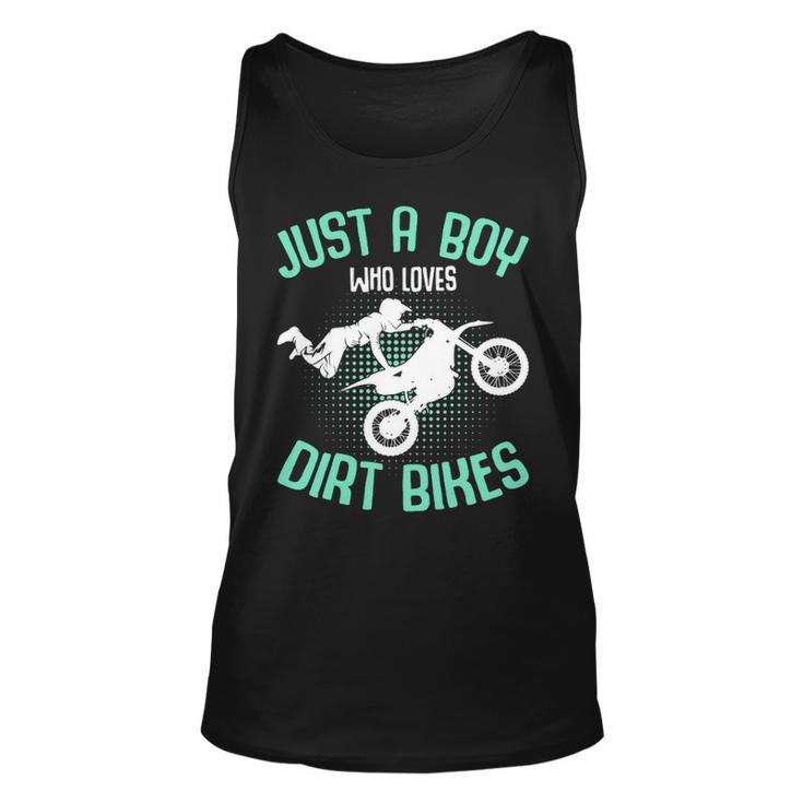 Just A Boy Who Loves Dirt Bikes Motocross Enduro Dirt Biking Tank Top