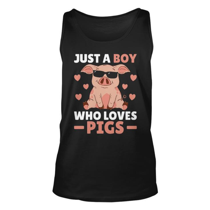 Just A Boy Who Loves Pigs Men Pig Lovers Pig Stuff Tank Top