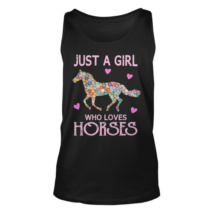 Just A Girl Who Loves Horses Horse Riding Girls Women Tank Top