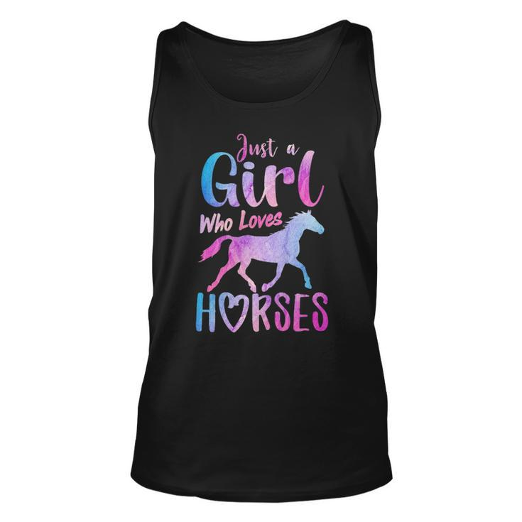 Just A Girl Who Loves Horses Riding Cute Horse Girls Women Tank Top