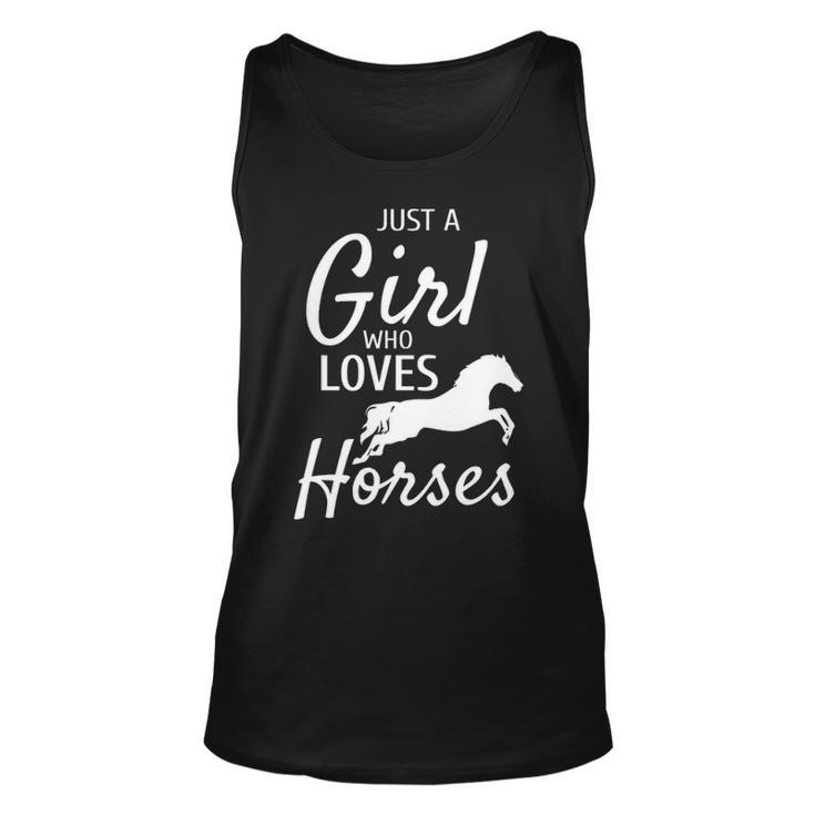 Just A Girl Who Loves Horses Riding Girls Horse Tank Top