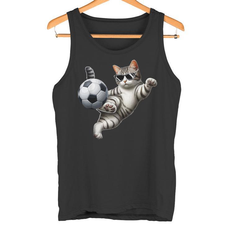 Katzen-Sonnenbrille Spielt Fußball-Kostüm Spielerbesitzer Liebhaber Tank Top