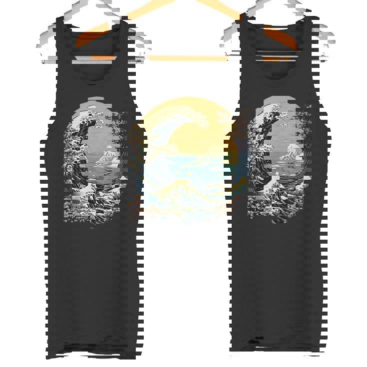La Gran Ola Y Las Montañas Arte Japonés Kanagawa Camiseta sin mangas