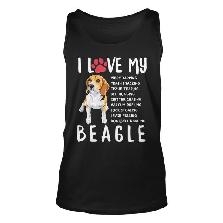 I Love My Beagle  Beagle Lover Gif Tank Top