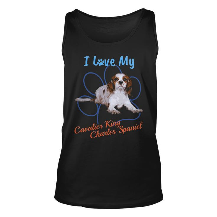 I Love My Cavalier King Charles Spaniel Dog Lover Paw T Tank Top