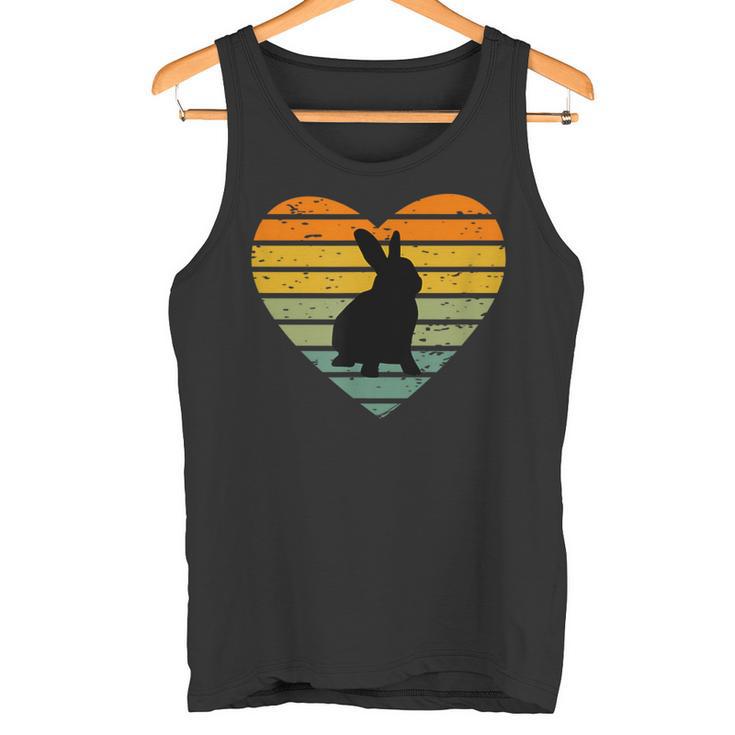 I Love Rabbit Retro Heart Rabbit Fan Tank Top