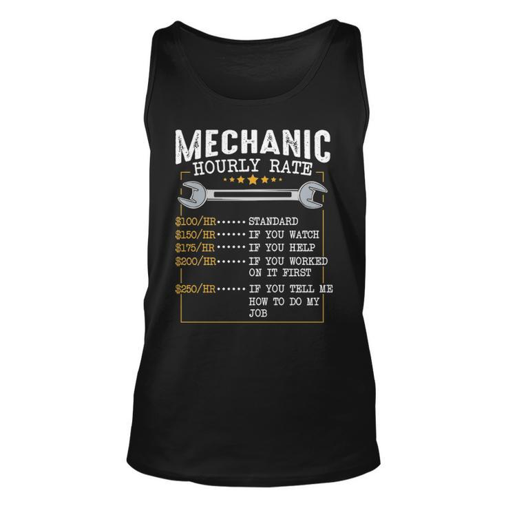 Mechanic Hourly Rate Labor Rates Co Workers Car Lover Tank Top