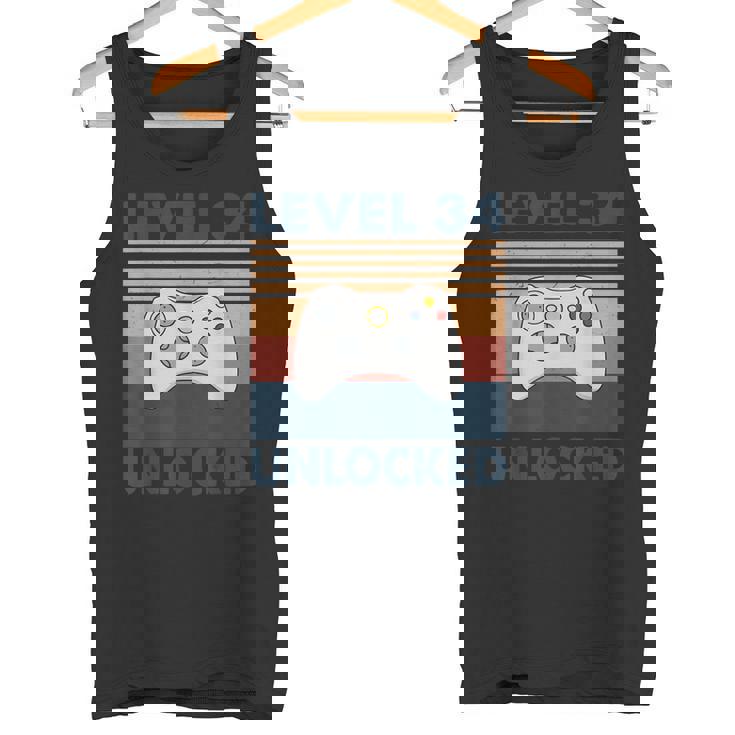 Nivel 34 Desbloqueado – Retrointage 34 Cumpleaños Gamer Gaming Camiseta sin mangas
