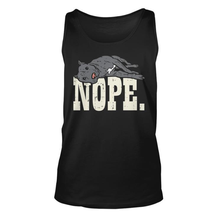 Nope Lazy Pitbull Pitties Pet Dog Lover Owner Tank Top