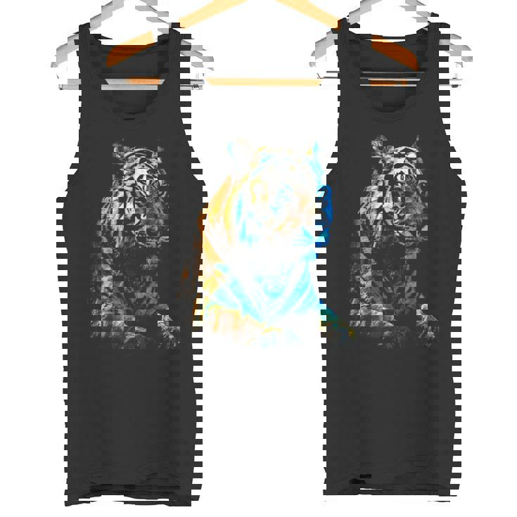 Obra De Arte De Tigre Animal Arte Camiseta sin mangas