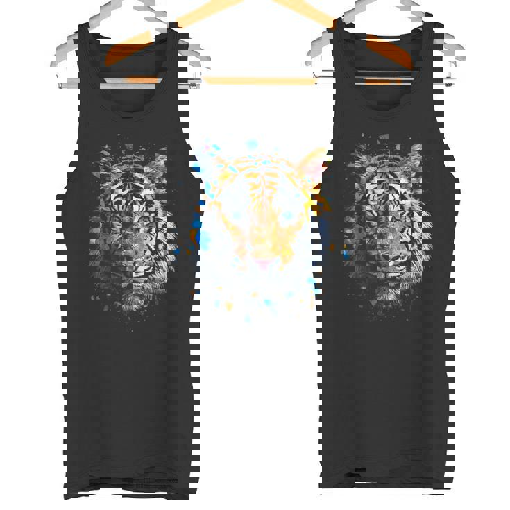 Obra De Arte De Tigre Colorido Animal Arte Tigre Camiseta sin mangas