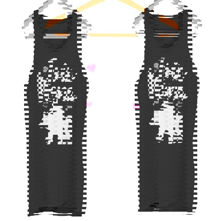 Oso Divertido Para El Día De La Madre Mamá Y Madre De Gemelos Camiseta sin mangas