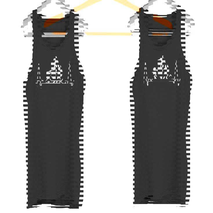 Padre 2 Hijas Latido Del Corazón Para Papá Regalo Para El Día Del Padre Camiseta sin mangas