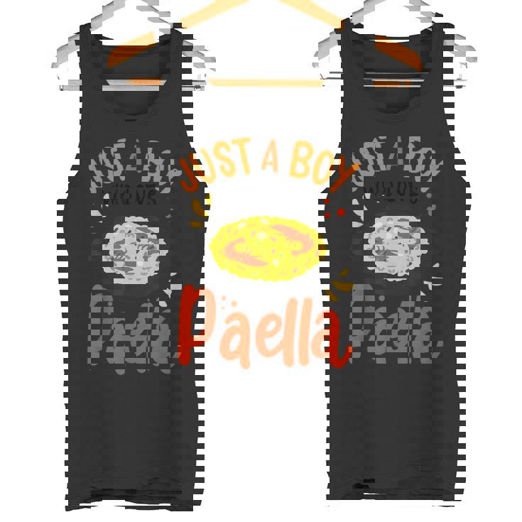 Paella Just A Boy Who Loves Paella Cocina Española Chicos Camiseta sin mangas