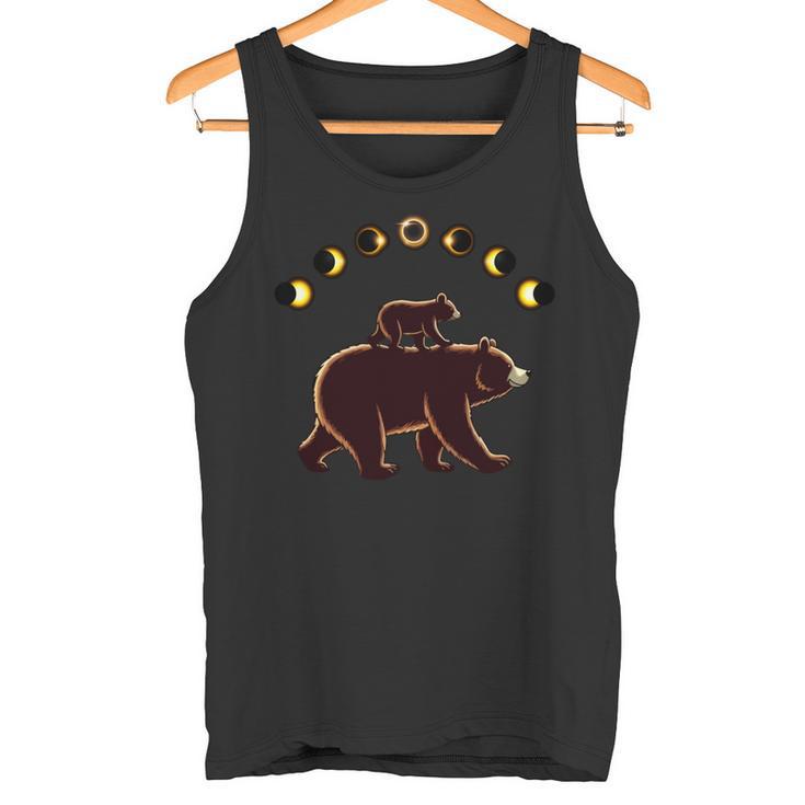 Papa Bär Totale Sonnenfinsternis 8 April Totale Sonnenfinsternis 2024 Familie Tank Top