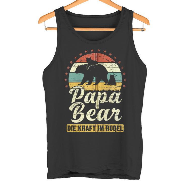 Papa Bear 2 Bären-Welpen Papa 2 Kinderatertag Bär Kapuzenjacke Tank Top