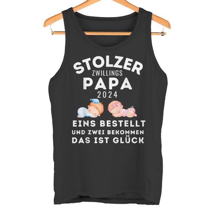 Papaon Zwillingen 2024 Saying Proud Twin Papa 2024 Tank Top