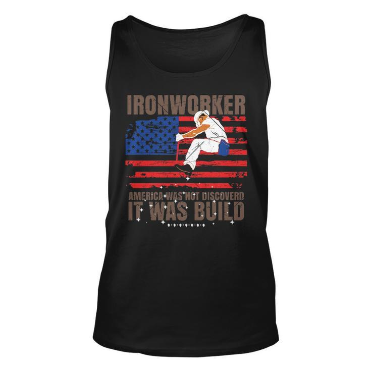 Patriotic Ironworker America Was Not Discovered It Was Built Tank Top