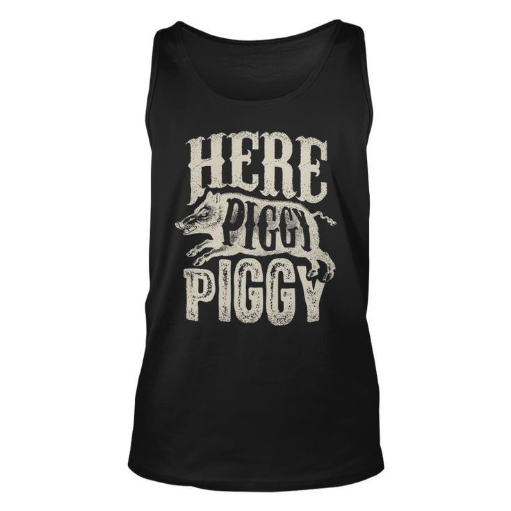 Here Piggy Piggy Boar Hunting Vintage Pig Hog Hunter Tank Top