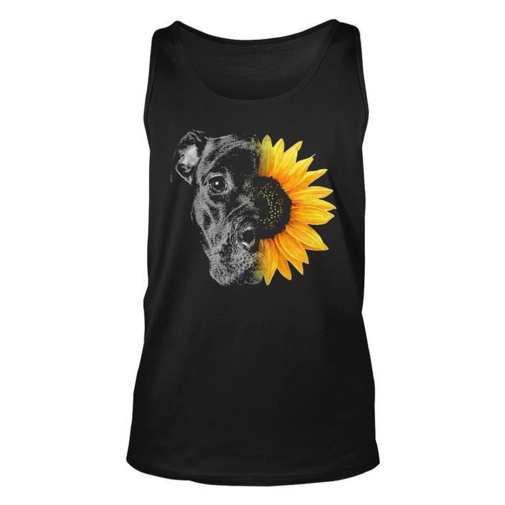 My Pitbull Is A Sunflower She's A Sunshine Hippie Sunflower Tank Top