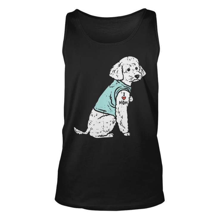 Poodle I Love Mom Tattoo Cute Pet Dog Owner Lover Tank Top