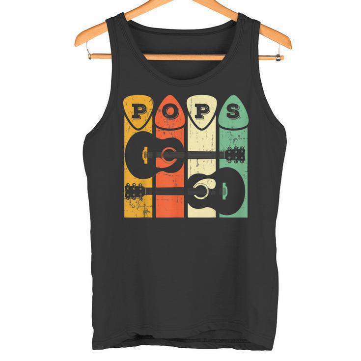 Pops Gitarre Plektrum Geschenk Opa Gitarristen Papa Gitarre Player Tank Top