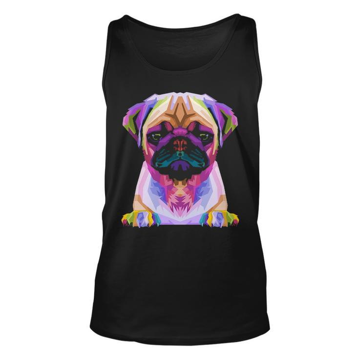 Pug Pop Art Colorful Portrait Carlino For Dog Lovers Tank Top