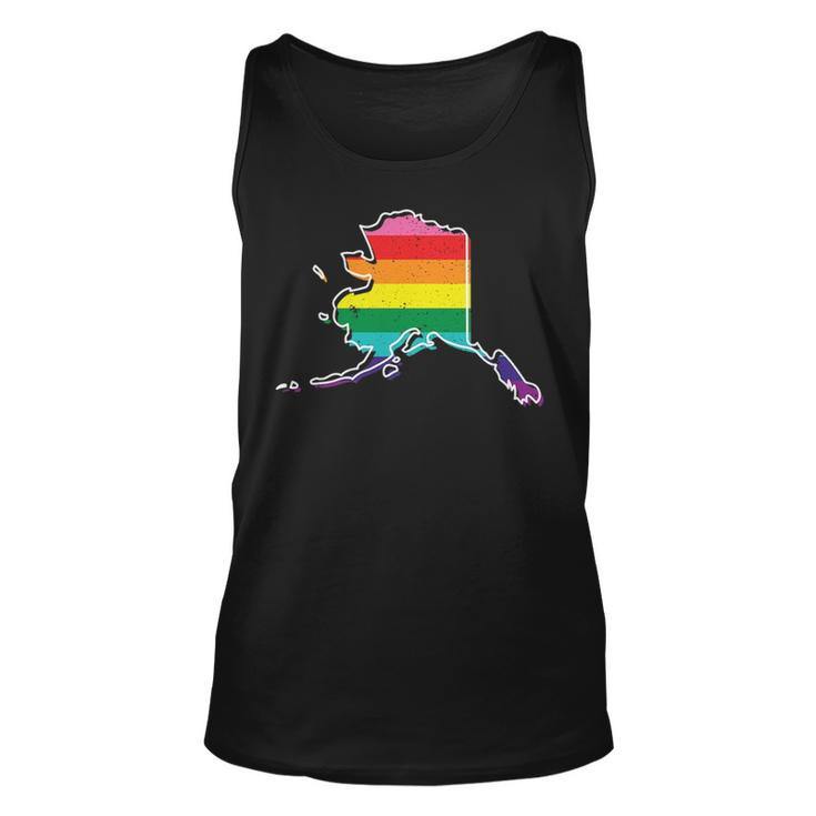 Rainbow Alaskan Gay Pride Flag Vintage Tank Top