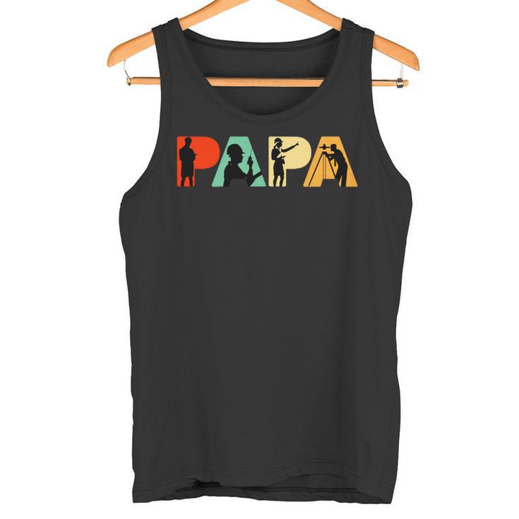 Retro-Bauingenieur Papa Stolzer Bauingenieur Papa Tank Top