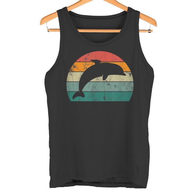 Retro Delfin Mehrfarbig Mit Delfin Tank Top