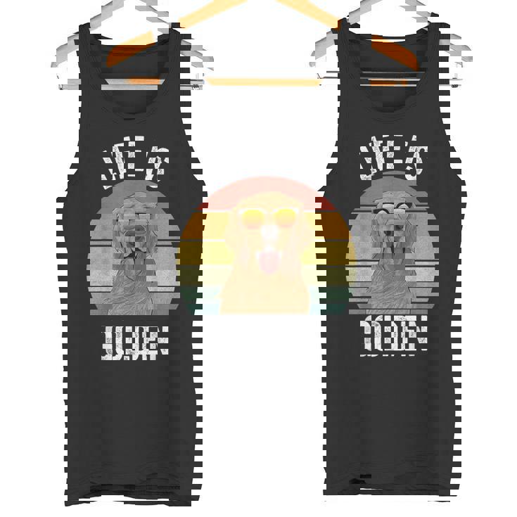 Retro Life Is Golden Golden Retriever Regalos Dog Camiseta sin mangas