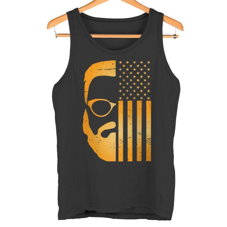 Retro Us Flagge Mit Bart Und Brille Für Papaäter Männer Kapuzenjacke Tank Top