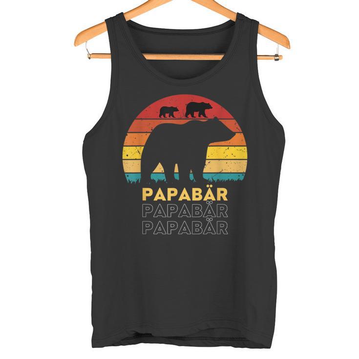 Retroater Baby Sohn Tochter Kinder Bär Papaatertag Tank Top