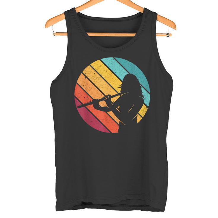 Retrointage Flute Musician Flute Player Tank Top