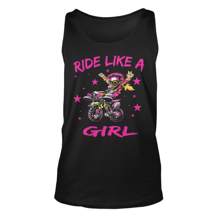 Ride Like A Girl Cute Dirt Bike Motocross Tank Top