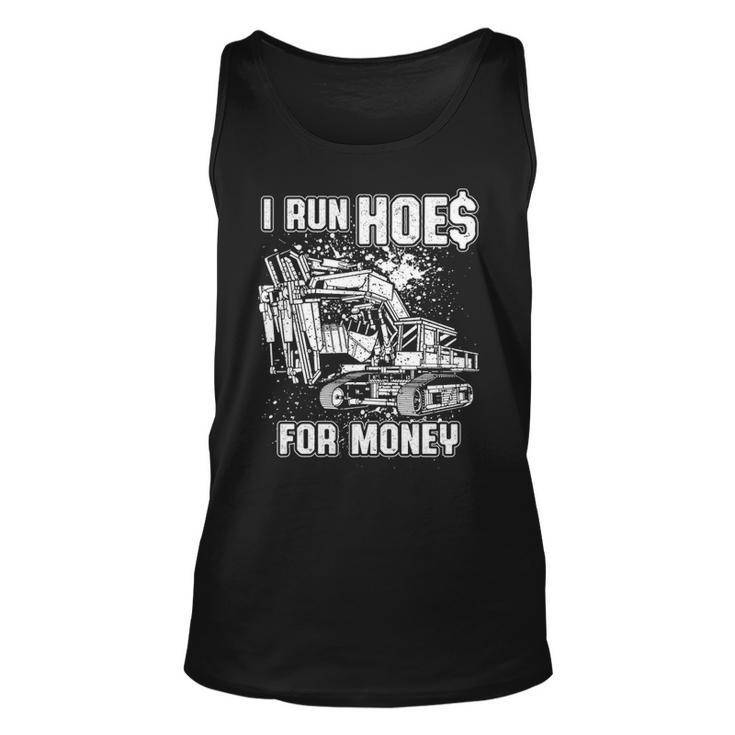I Run Hoes For Money Heavy Equipment Operator Tank Top