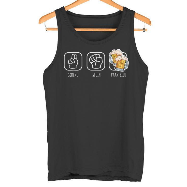 Schere Stein Paar Bier Papier Spiel Saufen Lustig Tank Top