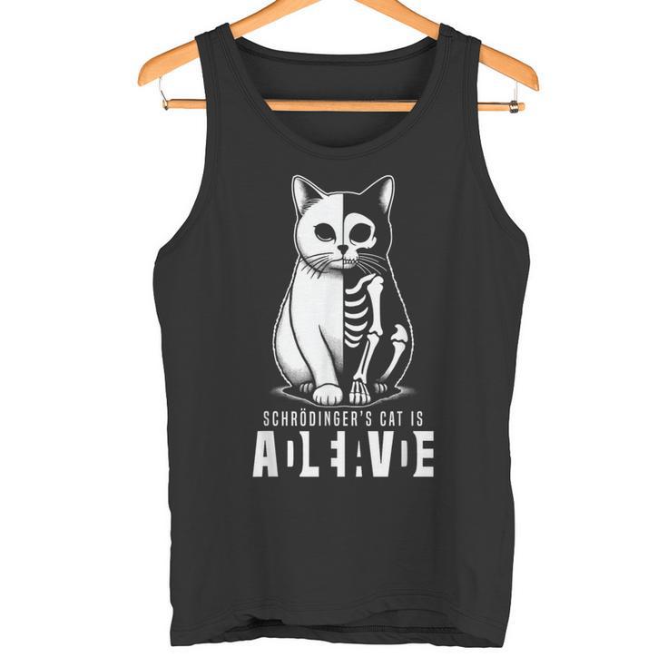 Schrödinger's Cat Dead And Alive Quantum Mechanics Physics Tank Top