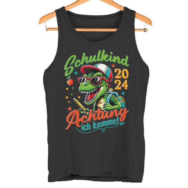 Schulkind 2024 T-Rex Dino Achtung Ich Komme Einschulung Tank Top