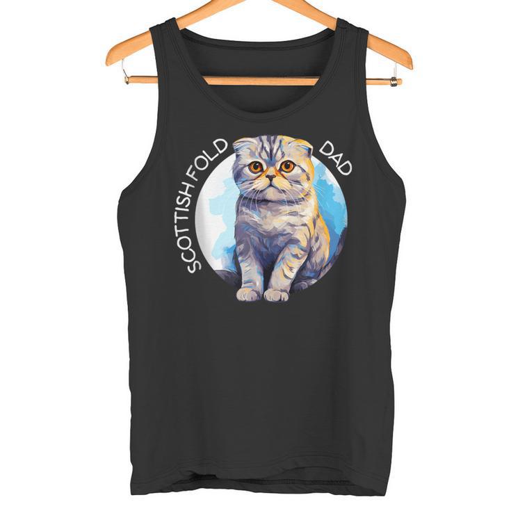 Scottish Fold Katzen Papa Cat Dad Daddy Haustier Freund Tank Top